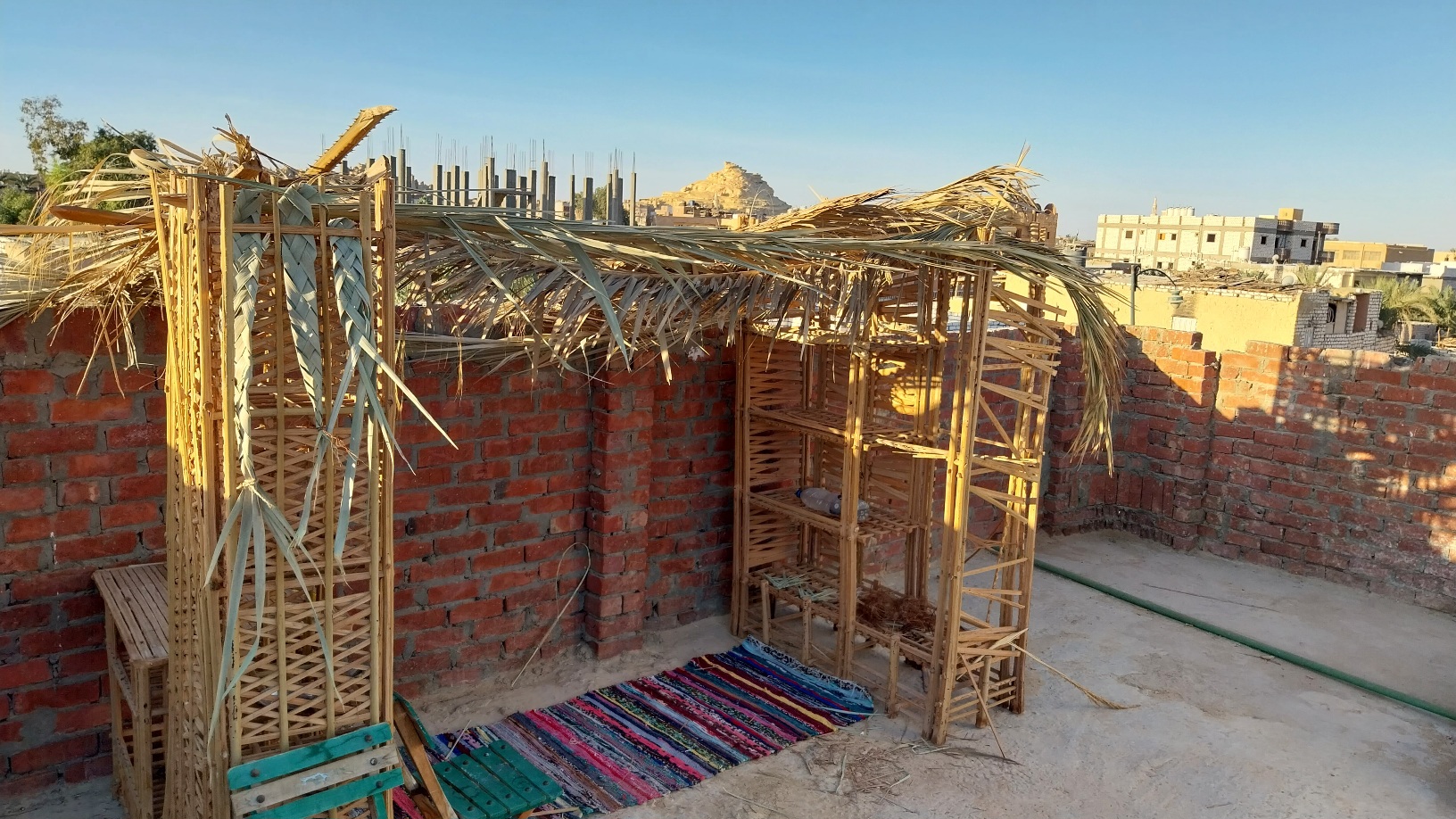 my makeshift hut on the roof