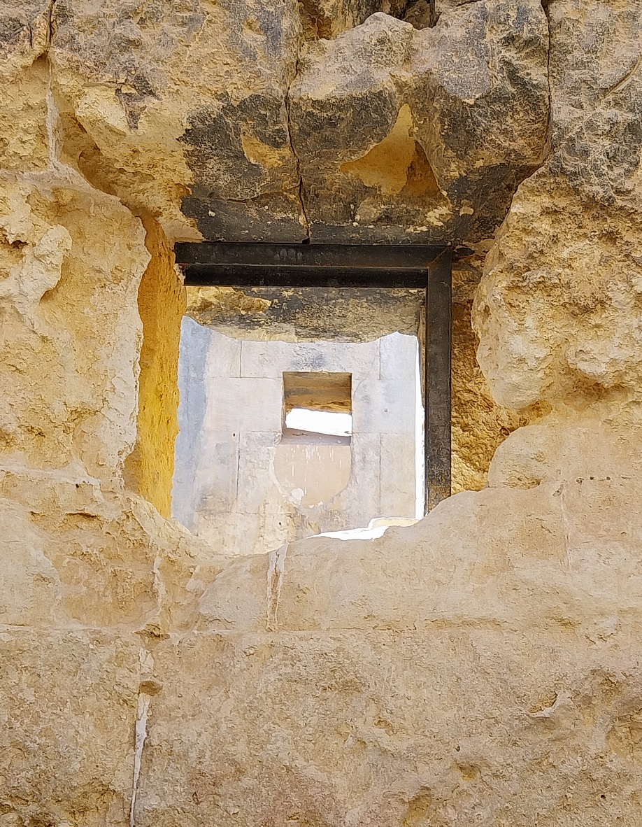 view through the nested windows in the Oracle of Siwa temple