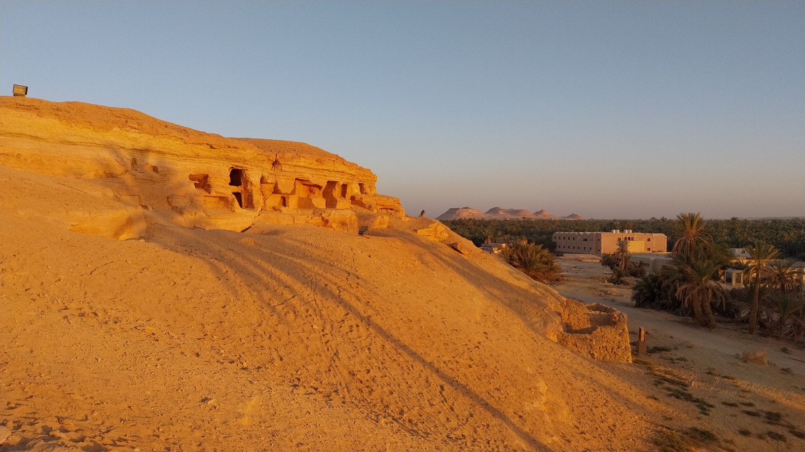 the Necropolis before sunset, with palm tree shadows